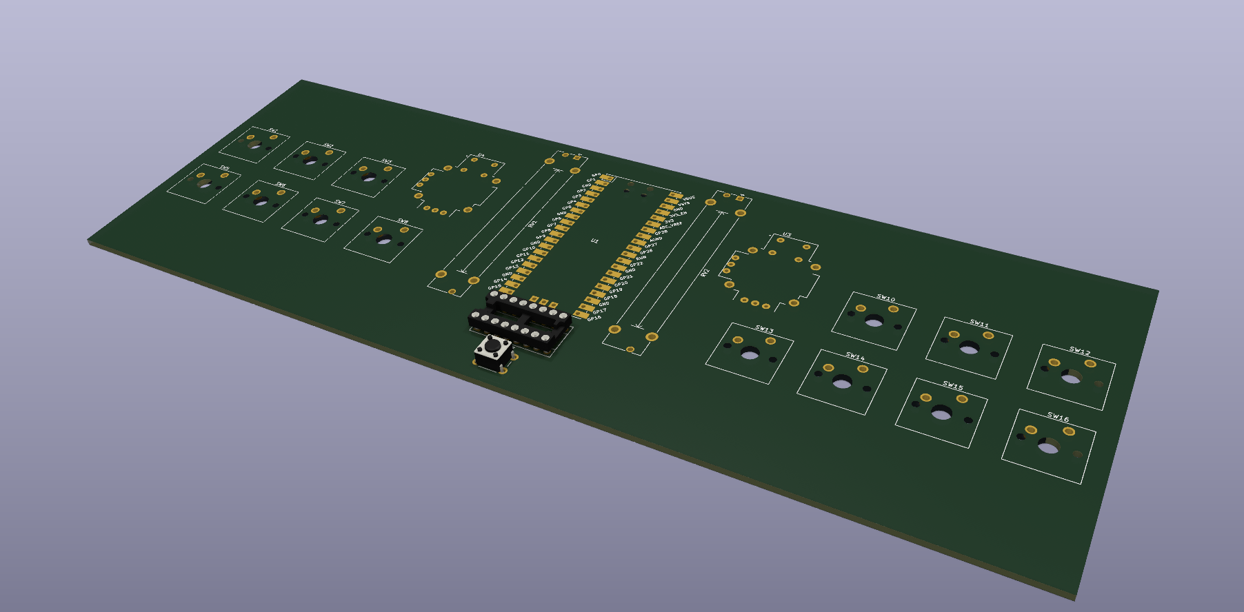 Button Board PCB 3D model